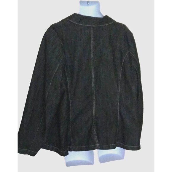 Lane Bryant off black denim one button Jacket size 28 - Picture 6 of 7